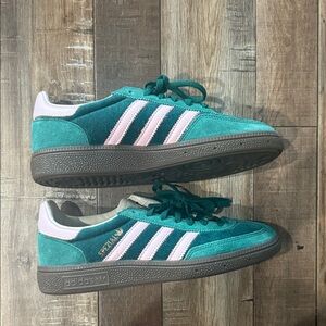 Adidas  green and Light Pink Spezial Sneakers